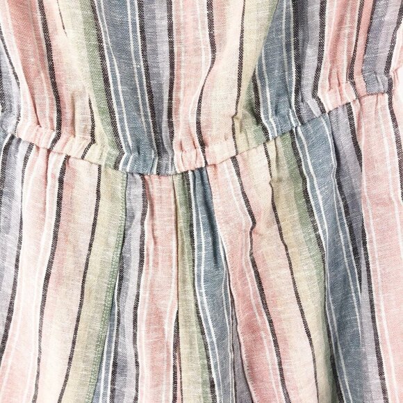 ✅ DREW Striped Linen Pastel Tulip Pant Strapless Jumpsuit XS - Picture 4 of 8